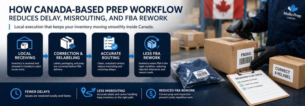 Canada-based prep workflow for Amazon sellers in Canada